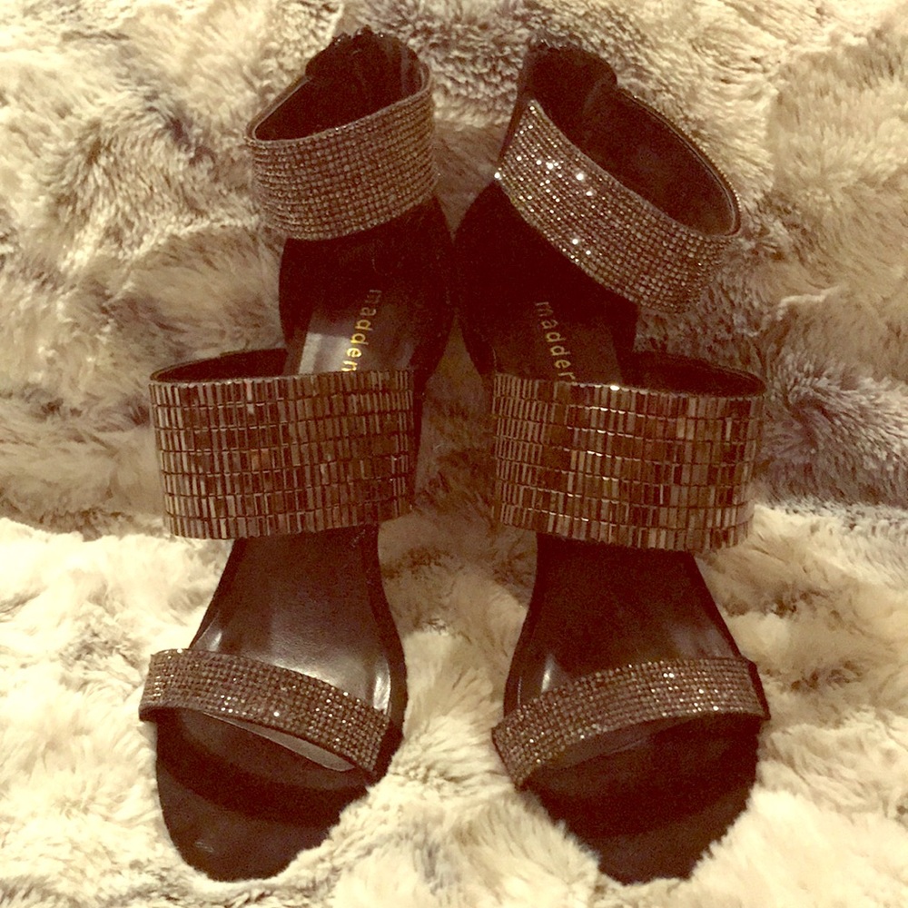 Madden Girl disco black heels size 9 party perfect